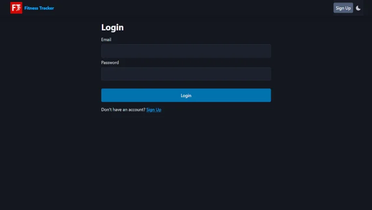 Fitness Tracker Login Screen
